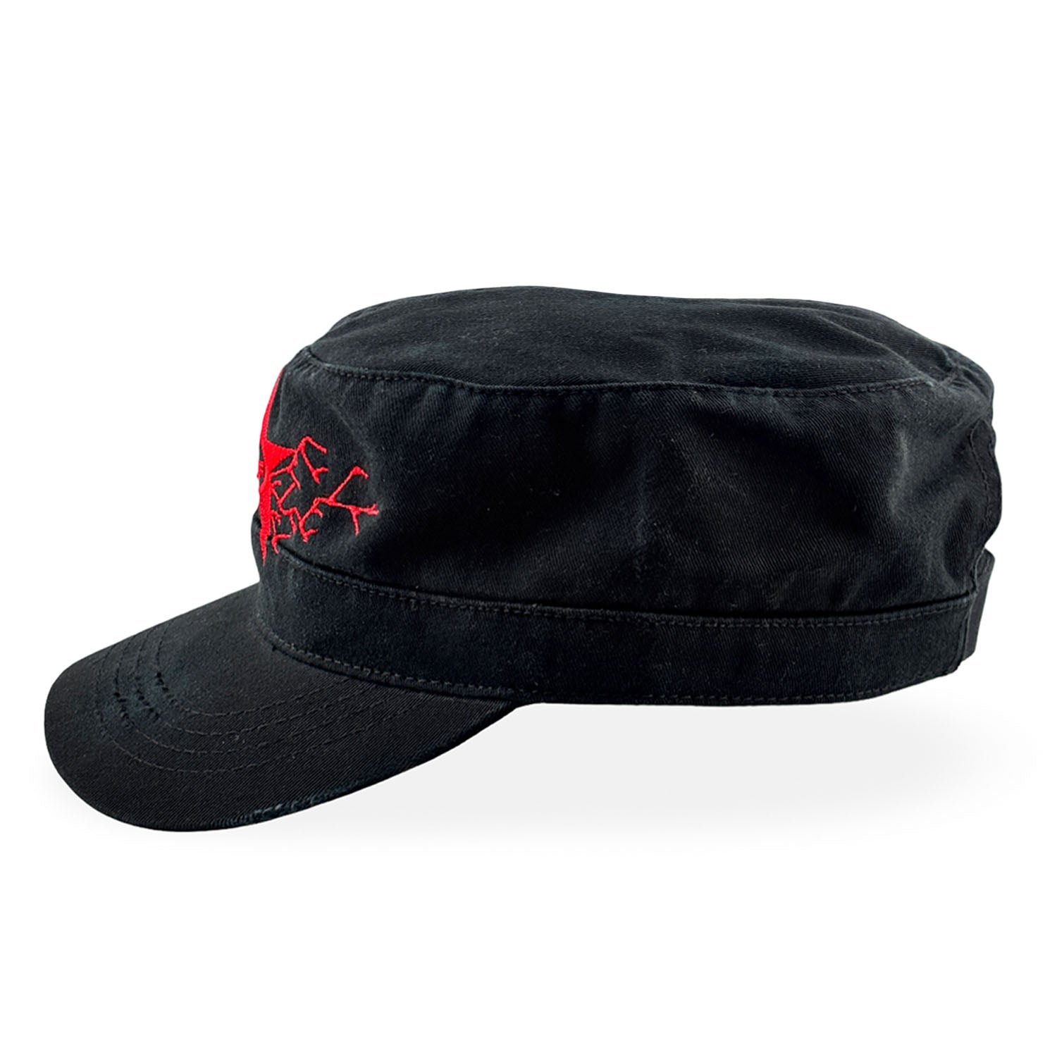 Comrade Hat - Black / Red Hat Personal Fears Personal Fears Comrade Hat - Black / Red - Distressed with Studs