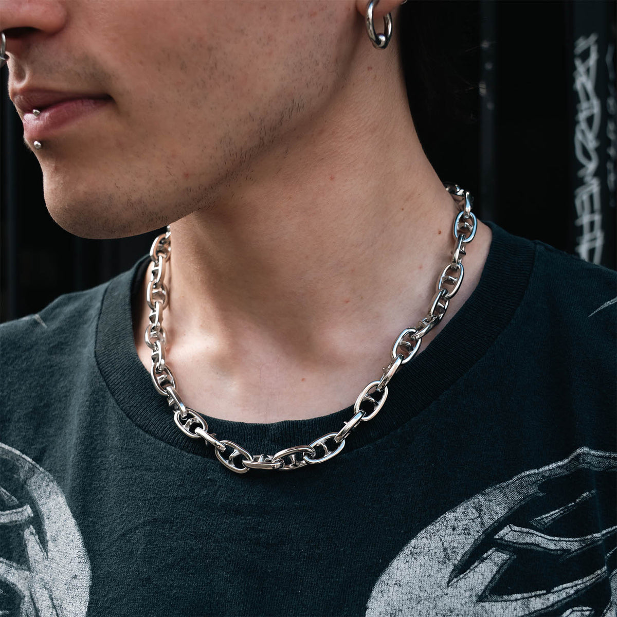 Spiked Anchor Chain Necklace Necklaces Personal Fears Personal Fears Spiked Anchor Chain Necklace | Punk Necklace | Punk Jewelry
