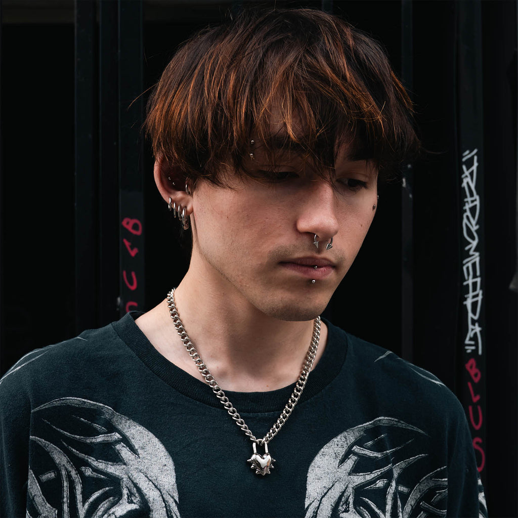 Vicious Heart Chain Necklaces Personal Fears Personal Fears Vicious Heart Chain | Heart Lock Necklace | Goth Jewelry | Punk Jewelry