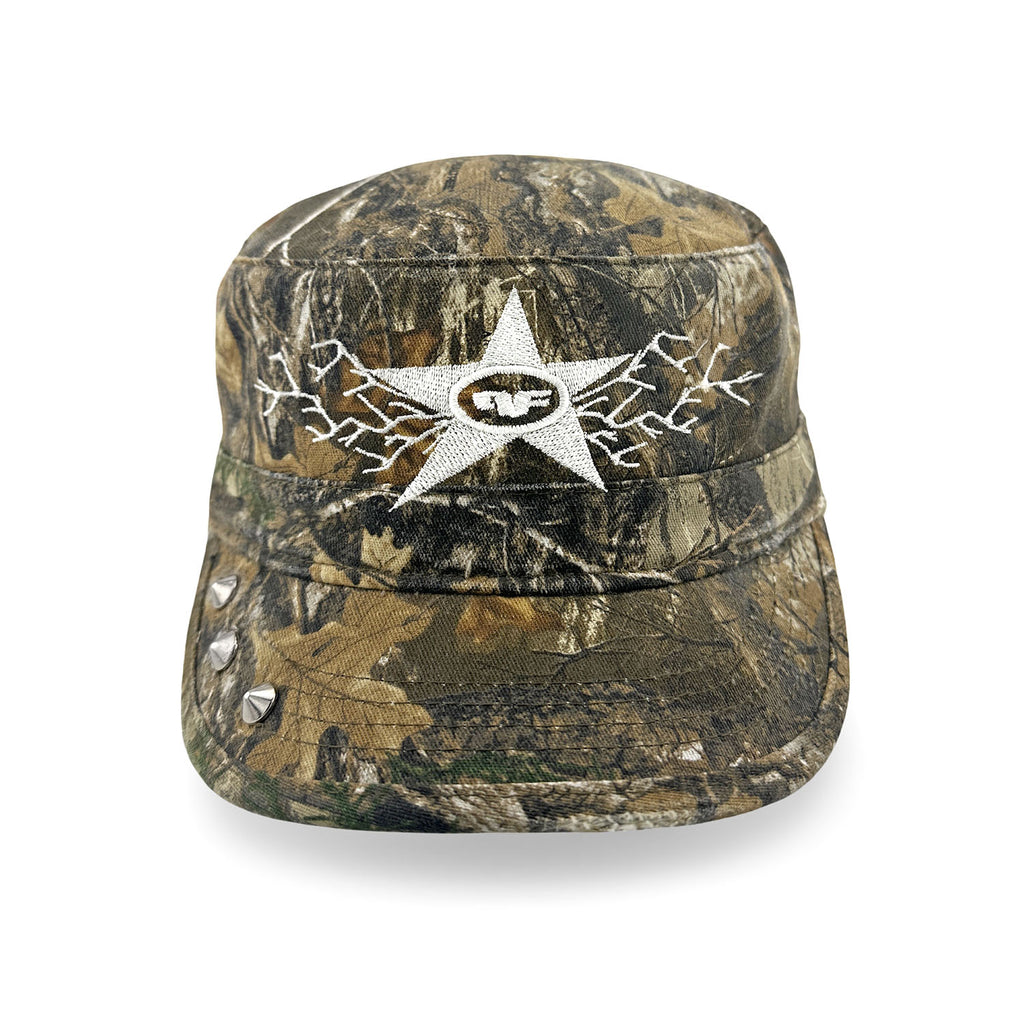 Comrade Hat - Camo Hat Personal Fears Personal Fears Comrade Hat - Camo | Hand Studded and Distressed Cadet Hat