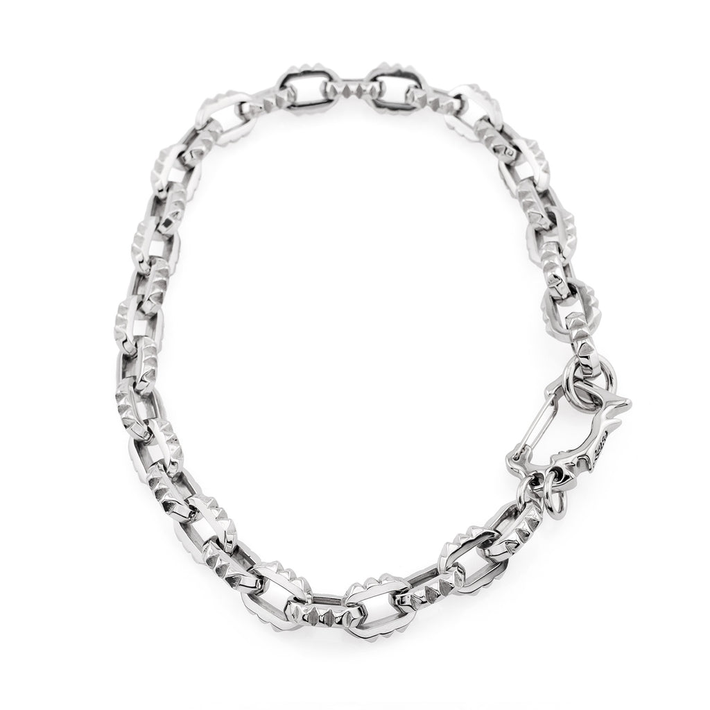 Crusher Link Necklace Necklaces Personal Fears Personal Fears Crusher Link Necklace | Spiked Rolo Links | Stainless Steel Chain
