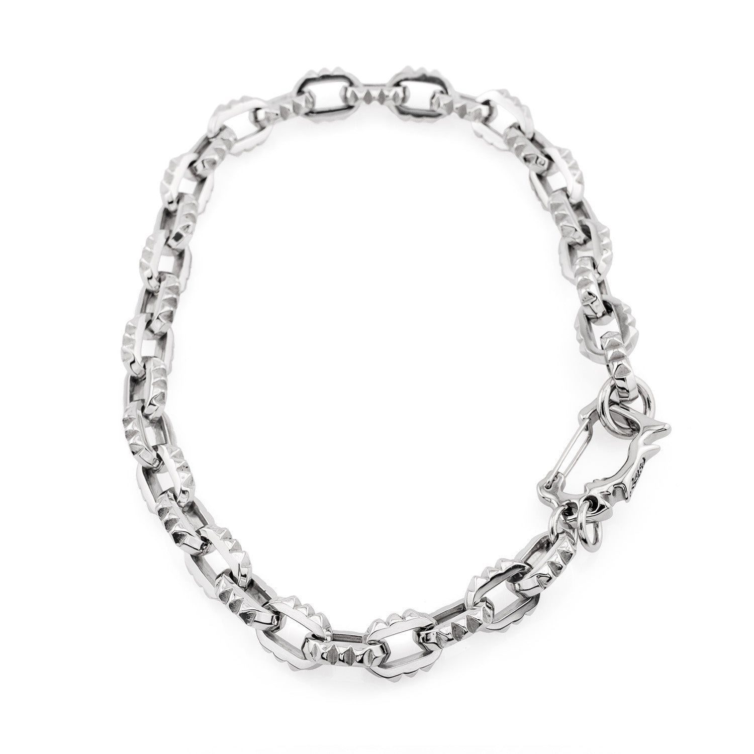 Crusher Link Necklace Necklaces Personal Fears Personal Fears Crusher Link Necklace | Spiked Rolo Links | Stainless Steel Chain