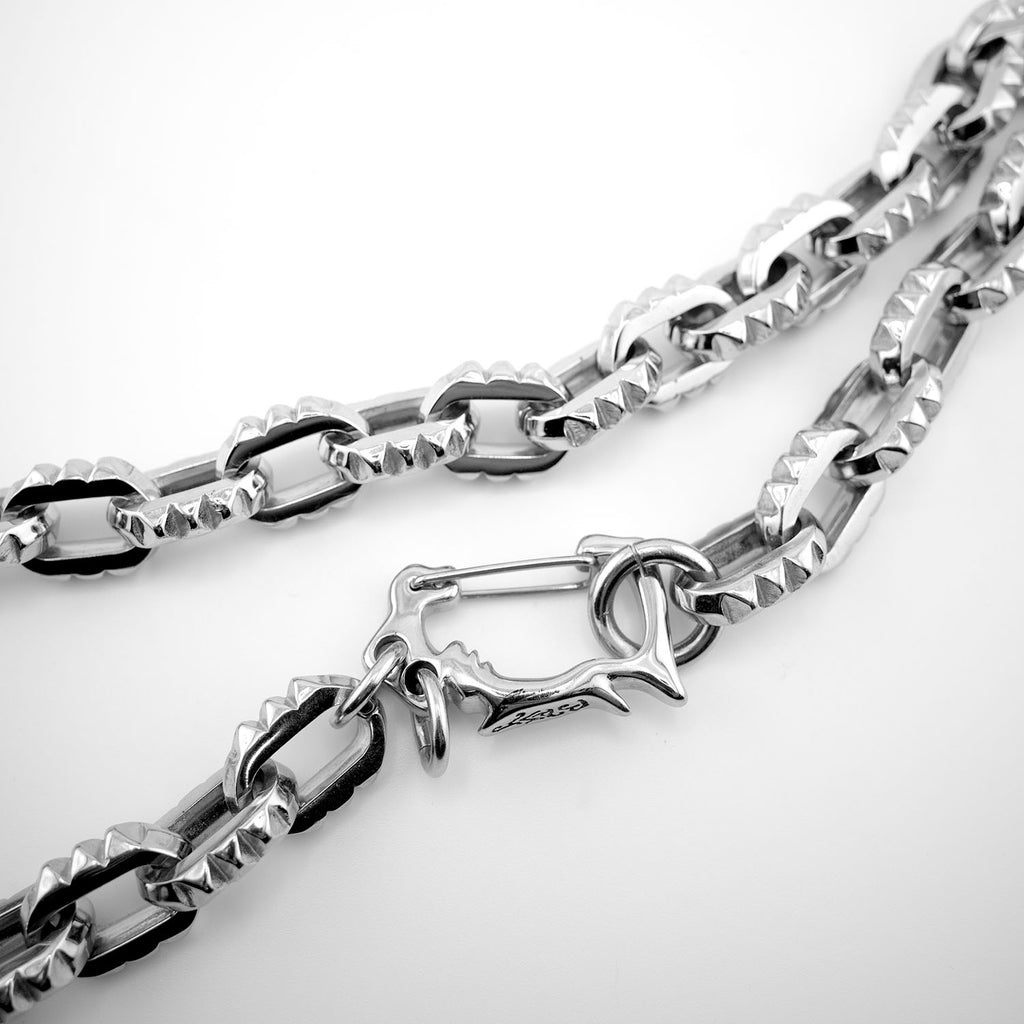 Crusher Link Necklace Necklaces Personal Fears Personal Fears Crusher Link Necklace | Spiked Rolo Links | Stainless Steel Chain