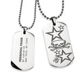 Dogtag Skull & Stars Necklaces Personal Fears Personal Fears 