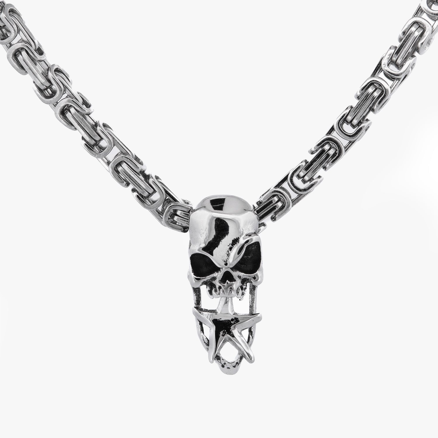Famous Skull Pendant Chain Necklaces Personal Fears Personal Fears Famous Skull Pendant Chain - Statement Necklace Silver - Stainless Steel