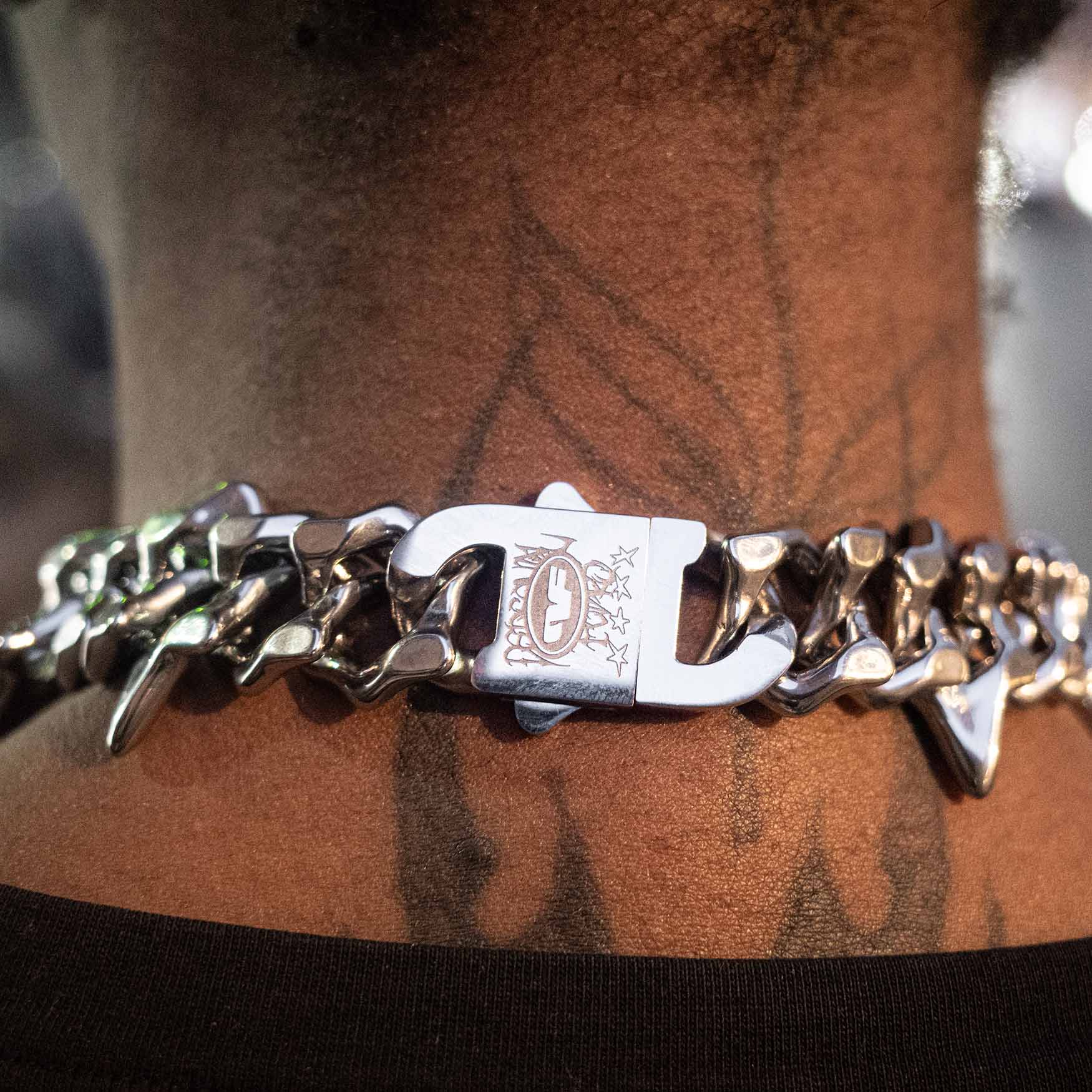 Hazard Link Chain Necklaces Personal Fears Personal Fears Hazard Link Chain | Spike Stainless Steel Statement Necklace