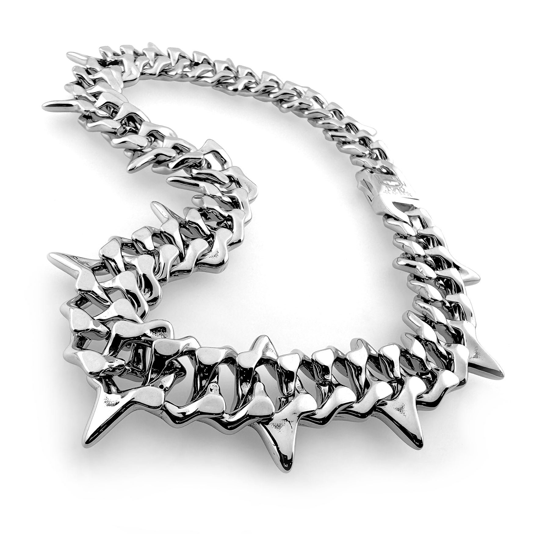 Hazard Link Chain Necklaces Personal Fears Personal Fears Hazard Link Chain | Spike Stainless Steel Statement Necklace