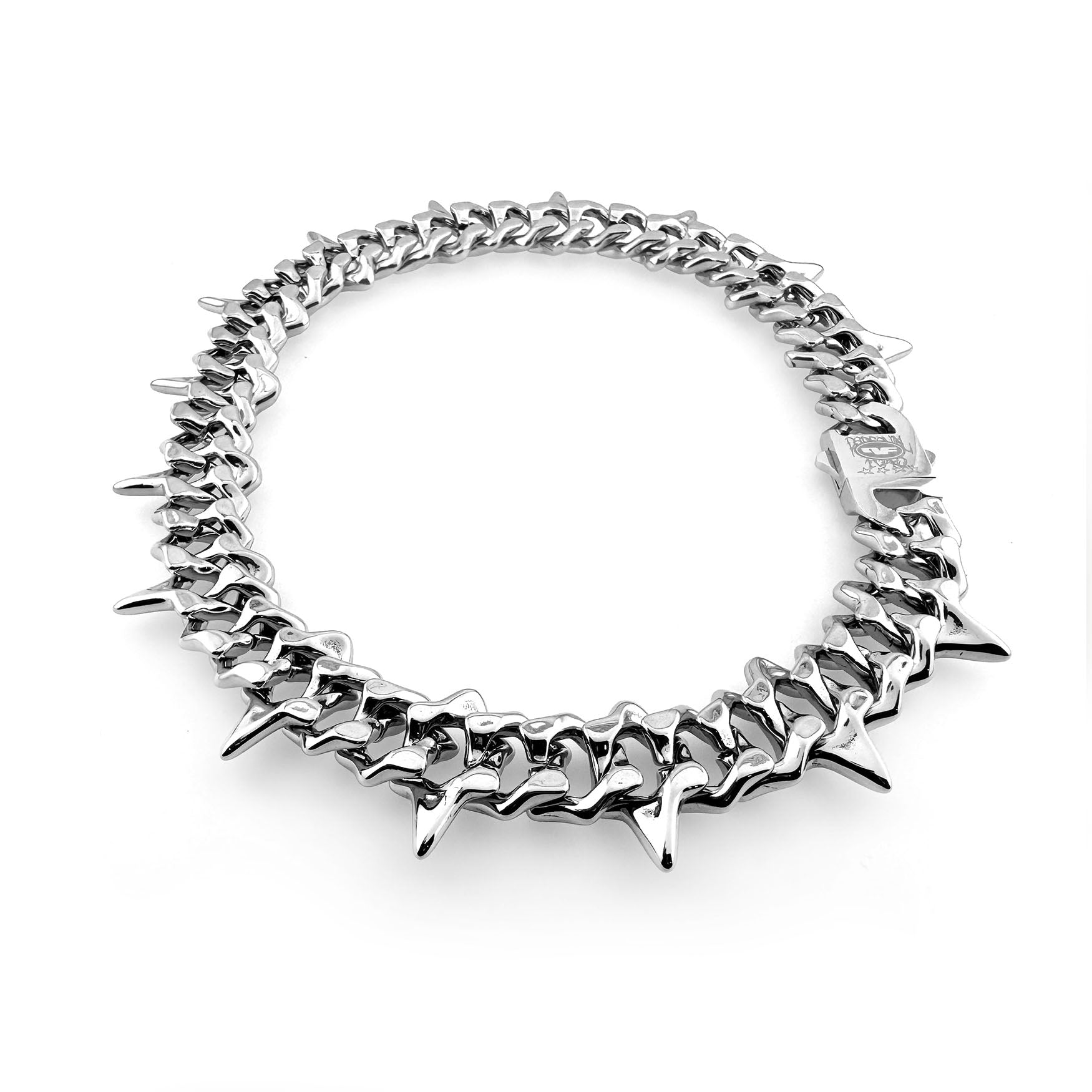Hazard Link Chain Necklaces Personal Fears Personal Fears Hazard Link Chain | Spike Stainless Steel Statement Necklace