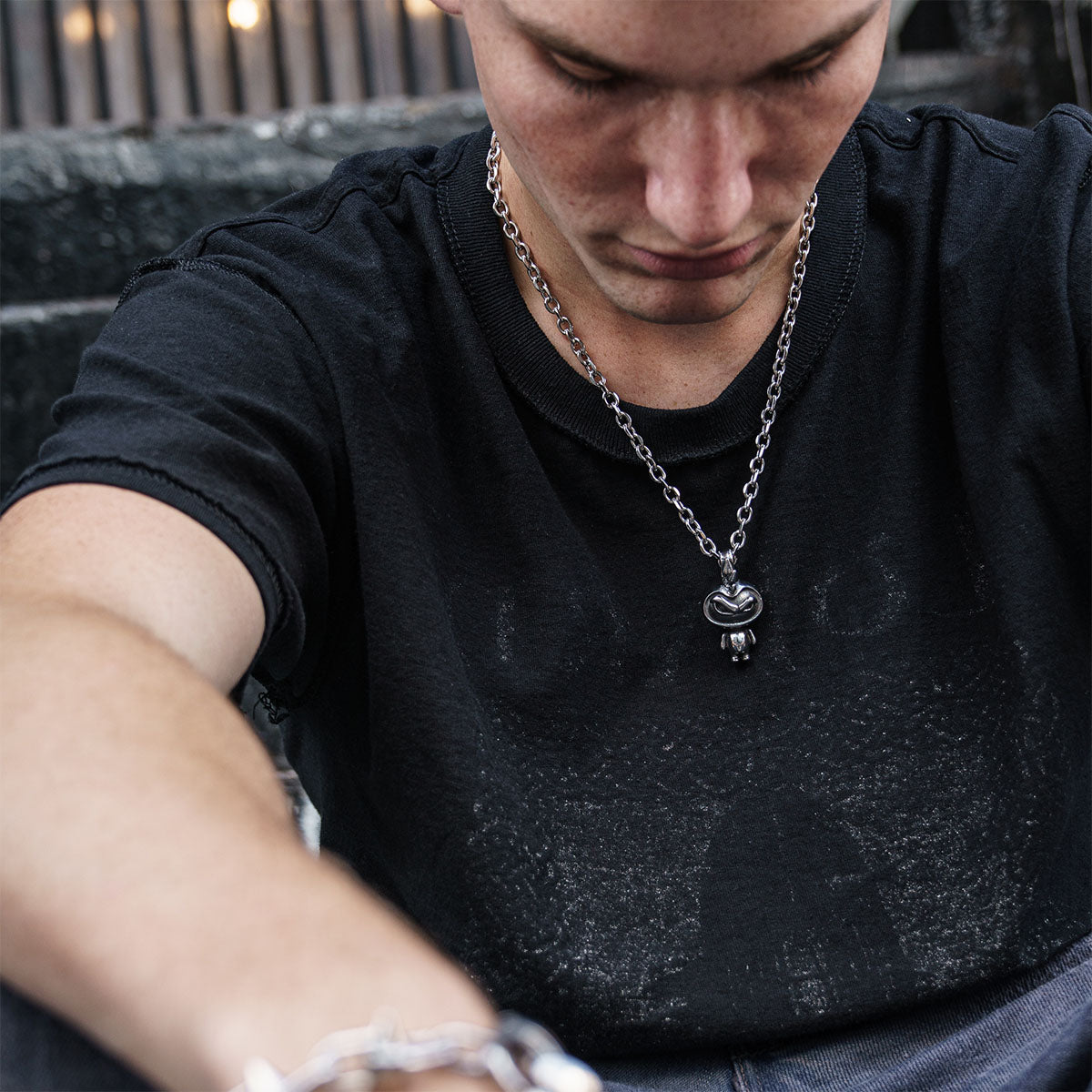 Astro Punk Pendant Necklaces Personal Fears Personal Fears Astro Punk Pendant - Heavy Mens Chain