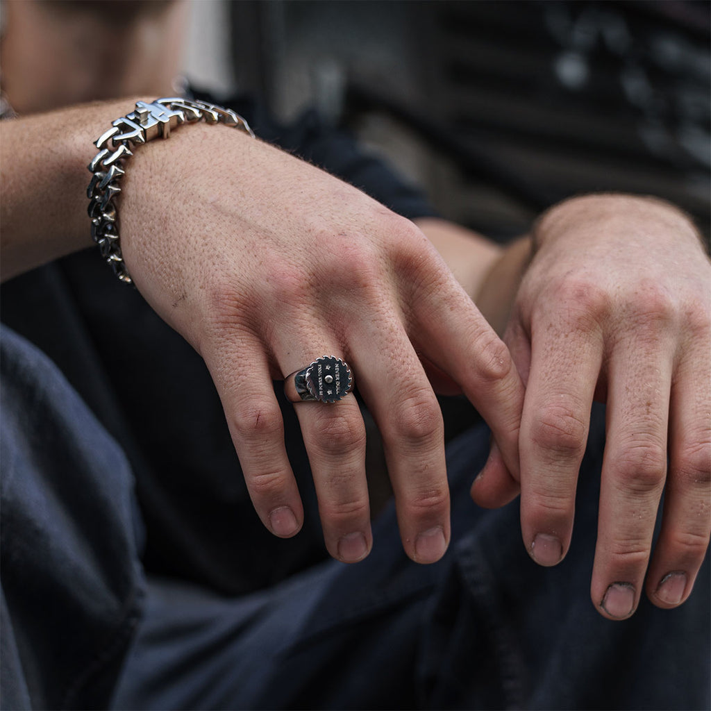 Saw Blade Ring Rings Personal Fears Personal Fears Saw Blade Ring - Fidget Ring - Spinning Ring