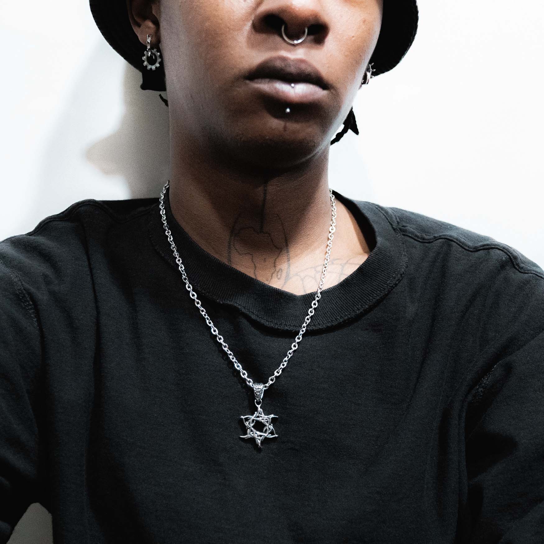 Tribal Star of David Pendant Necklaces Personal Fears Personal Fears Tribal Star of David Pendant - Tattoo Style Jewelry - Stainless Steel