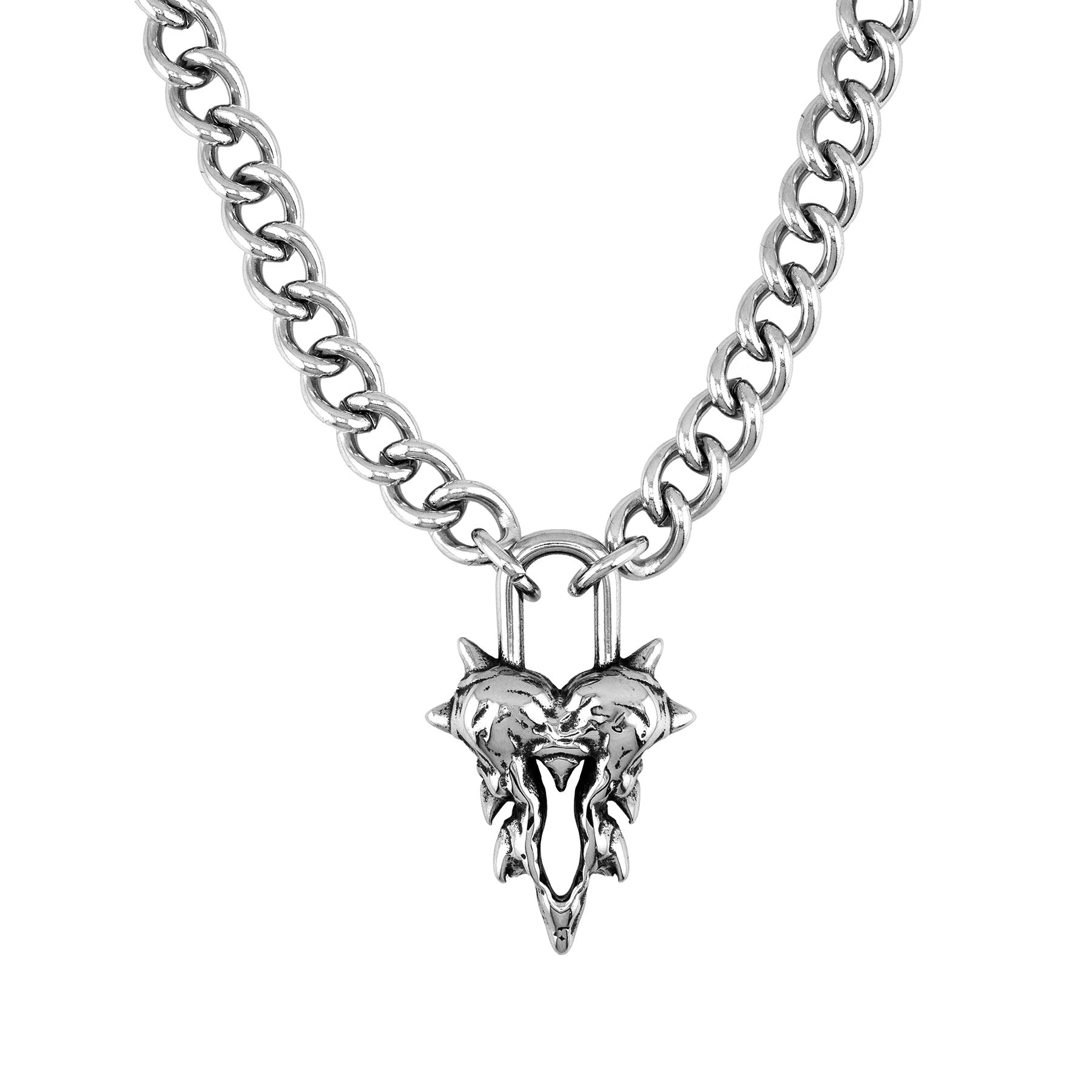 Feral Heart Pendant Necklaces Personal Fears Personal Fears Feral Heart Pendant | Punk Lock Chain