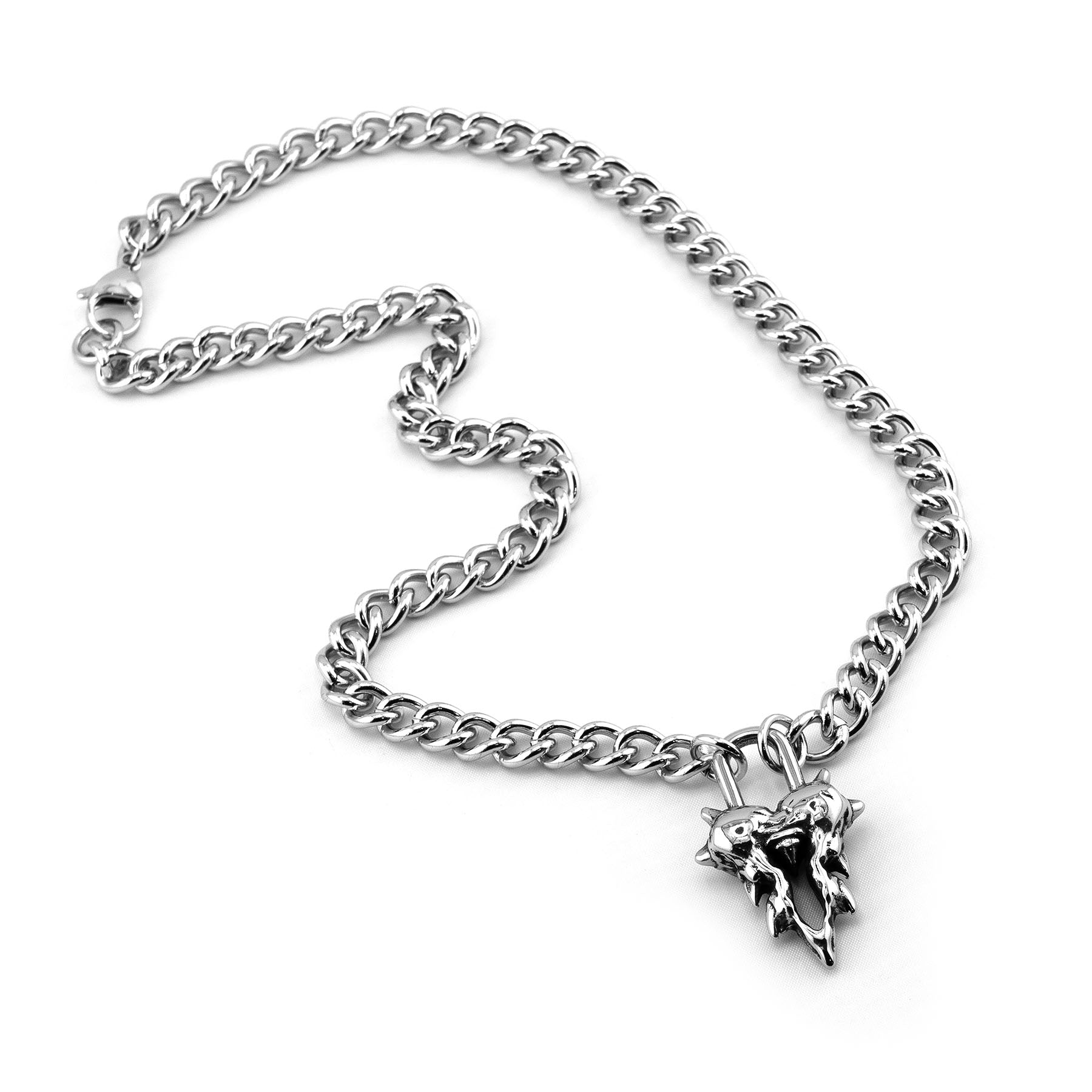 Feral Heart Pendant Necklaces Personal Fears Personal Fears Feral Heart Pendant | Punk Lock Chain