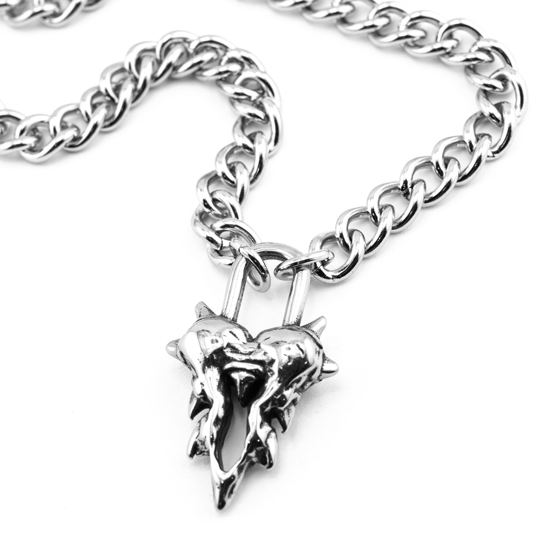 Feral Heart Pendant Necklaces Personal Fears Personal Fears Feral Heart Pendant | Punk Lock Chain