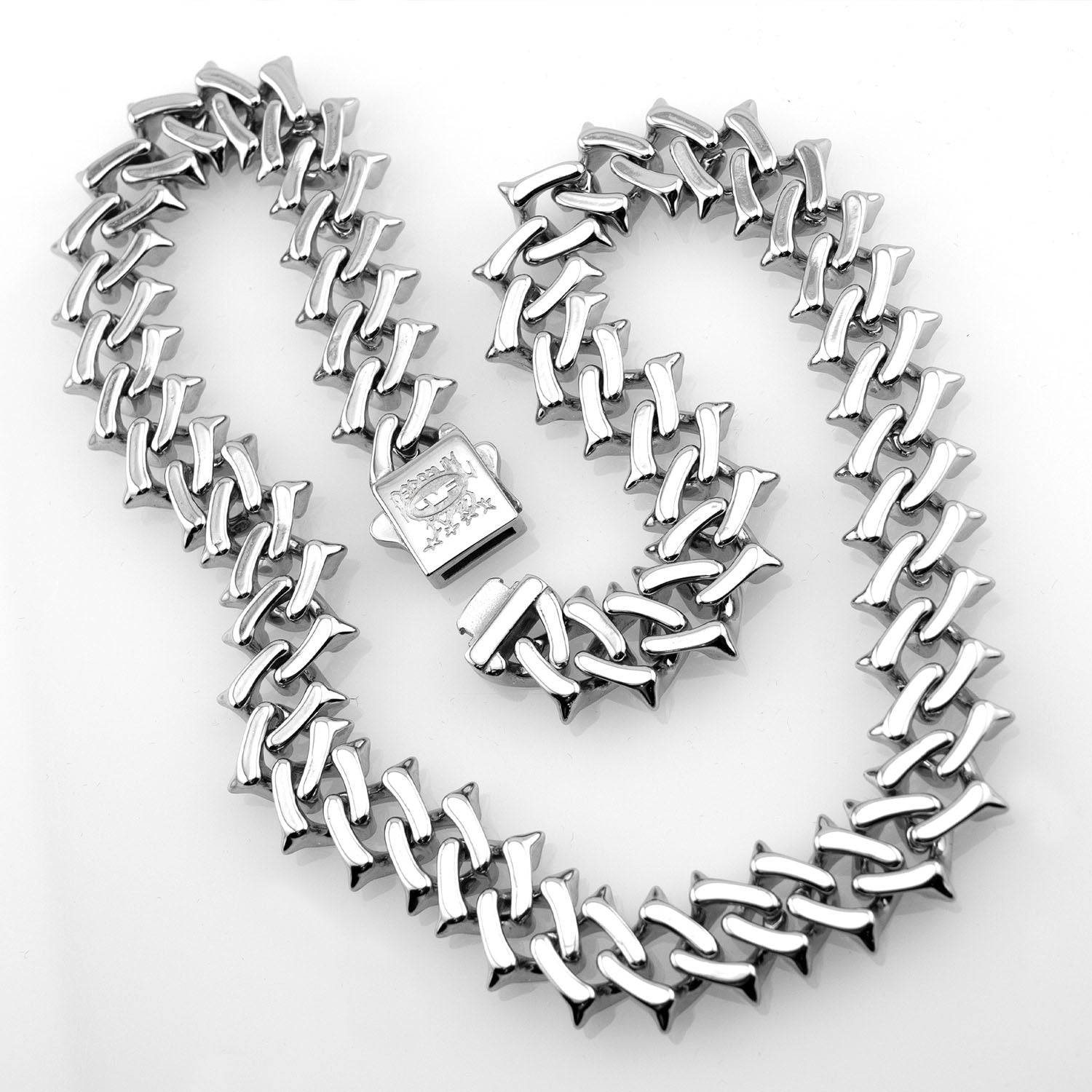 Raptor Link 2.0 XL Necklace Necklaces Personal Fears Personal Fears Raptor Link 2.0 XL Necklace  | Stainless Steel | Spiked Cuban Link