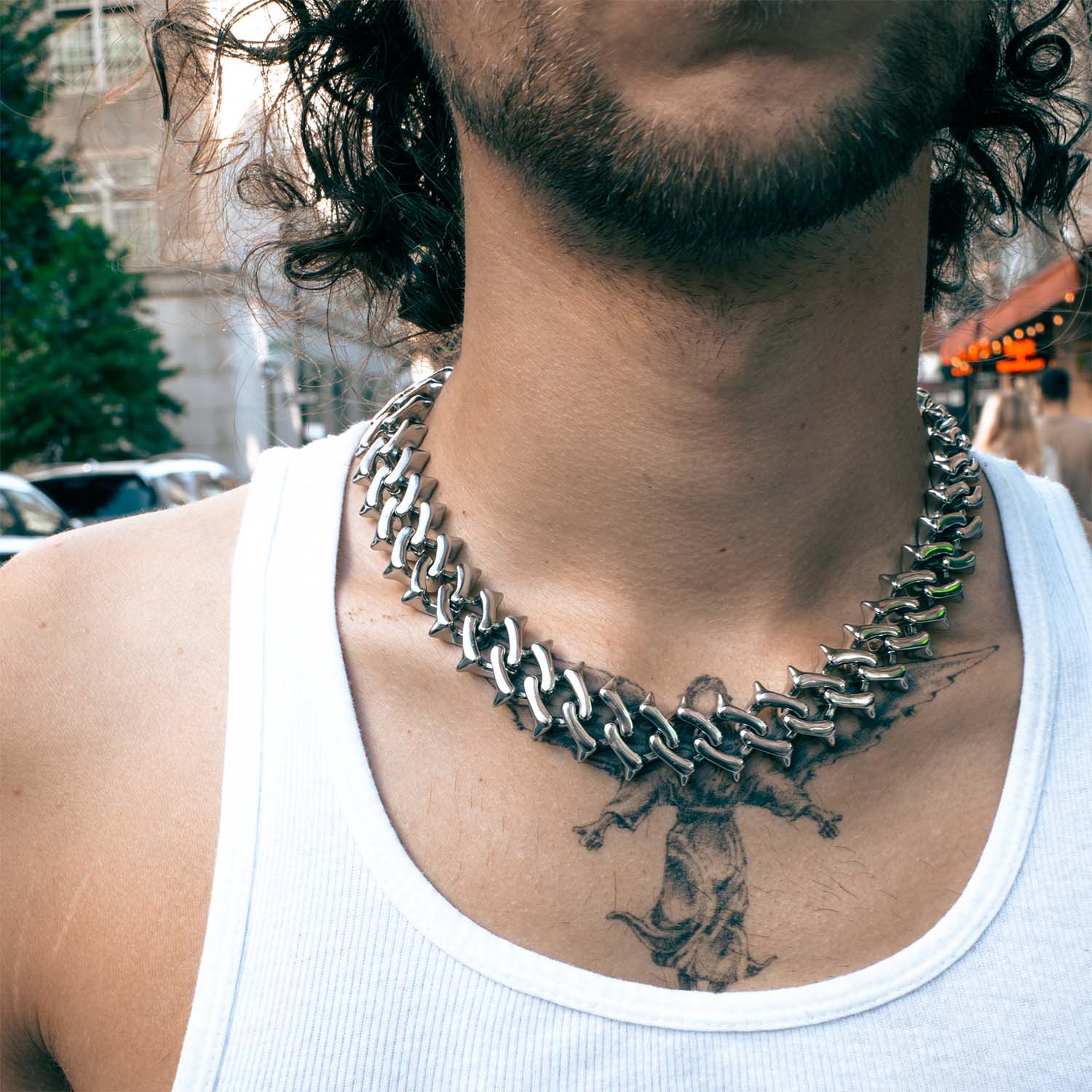 Raptor Link 2.0 XL Necklace Necklaces Personal Fears Personal Fears Raptor Link 2.0 XL Necklace  | Stainless Steel | Spiked Cuban Link