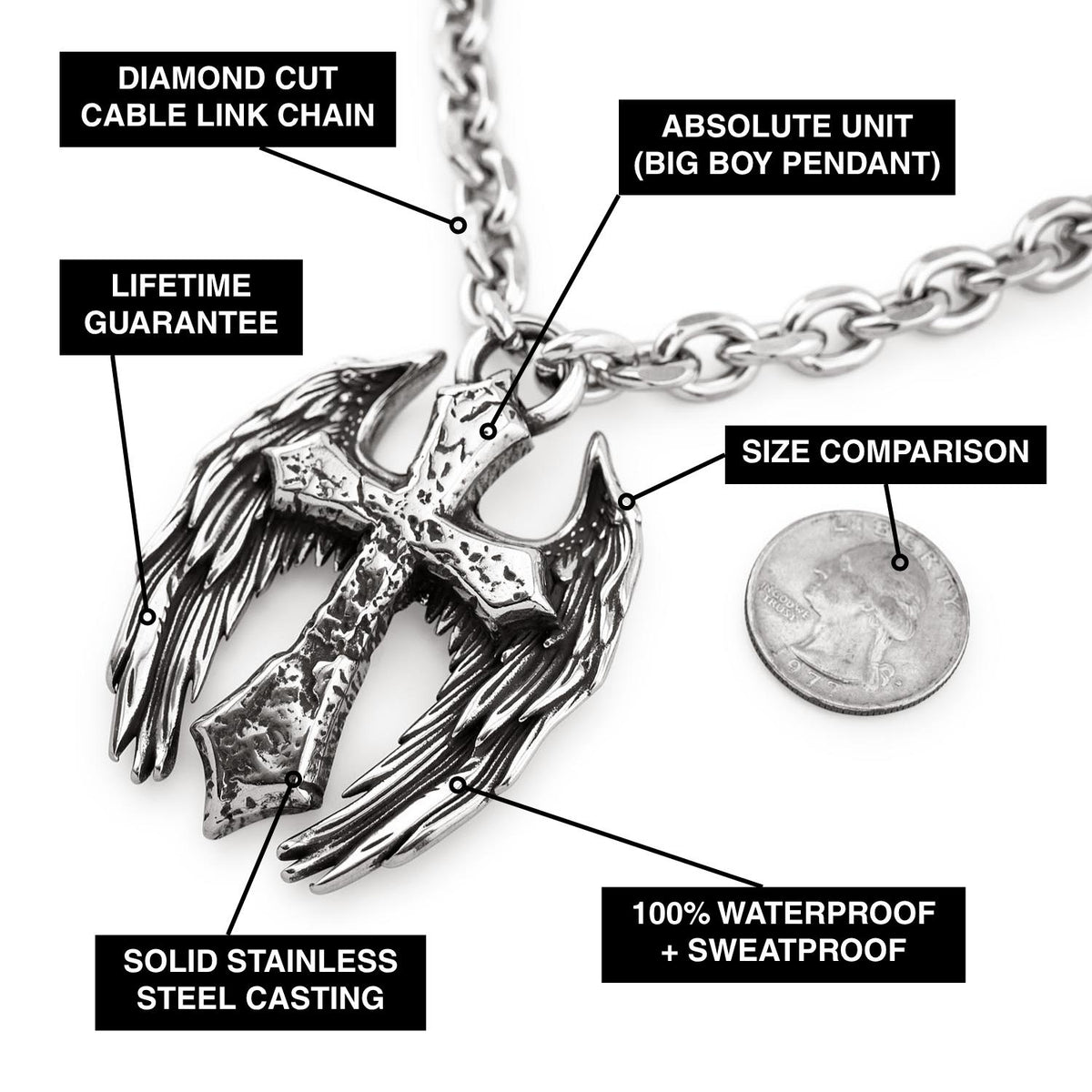 Rapture Cross Chain - XL Necklaces Personal Fears Personal Fears 