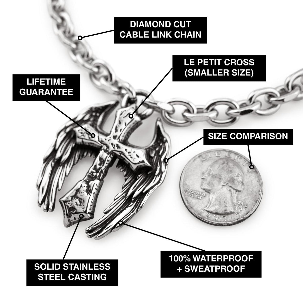 Rapture Cross Chain - Small Necklaces Personal Fears Personal Fears 