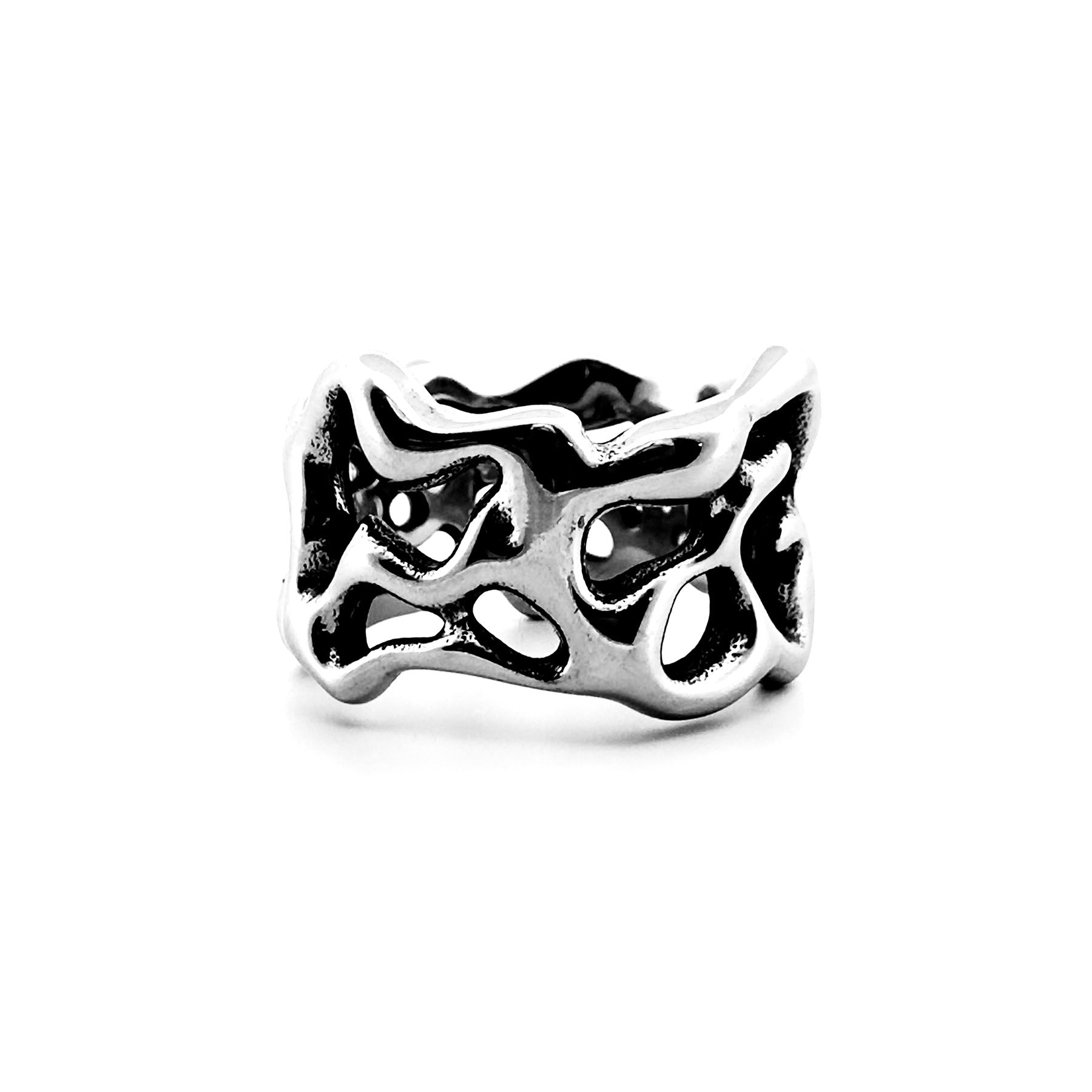 Anomaly Ring Rings Personal Fears Personal Fears Anomaly Ring | Fluid Ring Style | Molten Metal