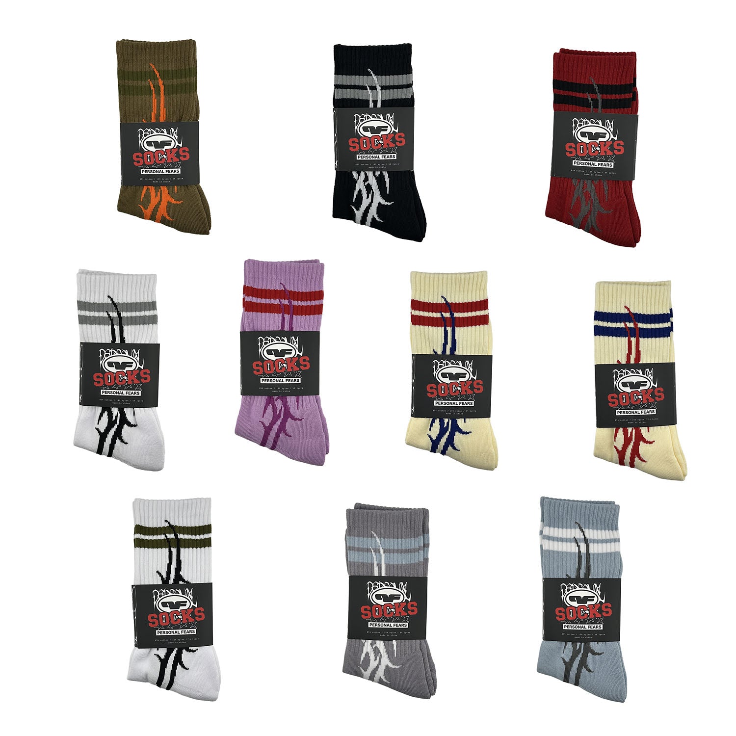 Tribal Skate Socks V3  Personal Fears Personal Fears Tribal Skate Socks V3 | Cyber Sigilism Style