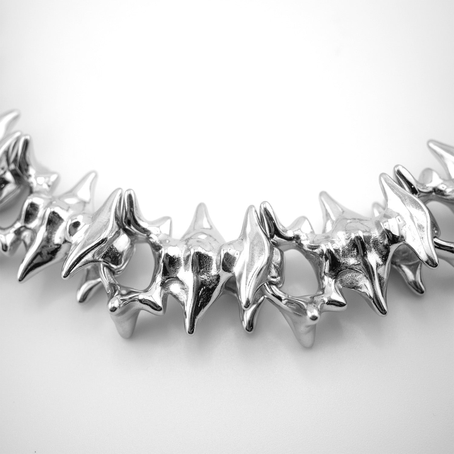 Spinal Link Necklace Necklaces Personal Fears Personal Fears Spinal Link Necklace | Stainless Steel | Spikey Chain Silver