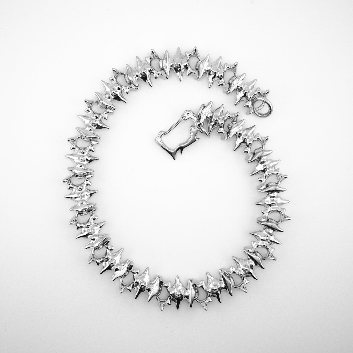 Spinal Link Necklace Necklaces Personal Fears Personal Fears Spinal Link Necklace | Stainless Steel | Spikey Chain Silver