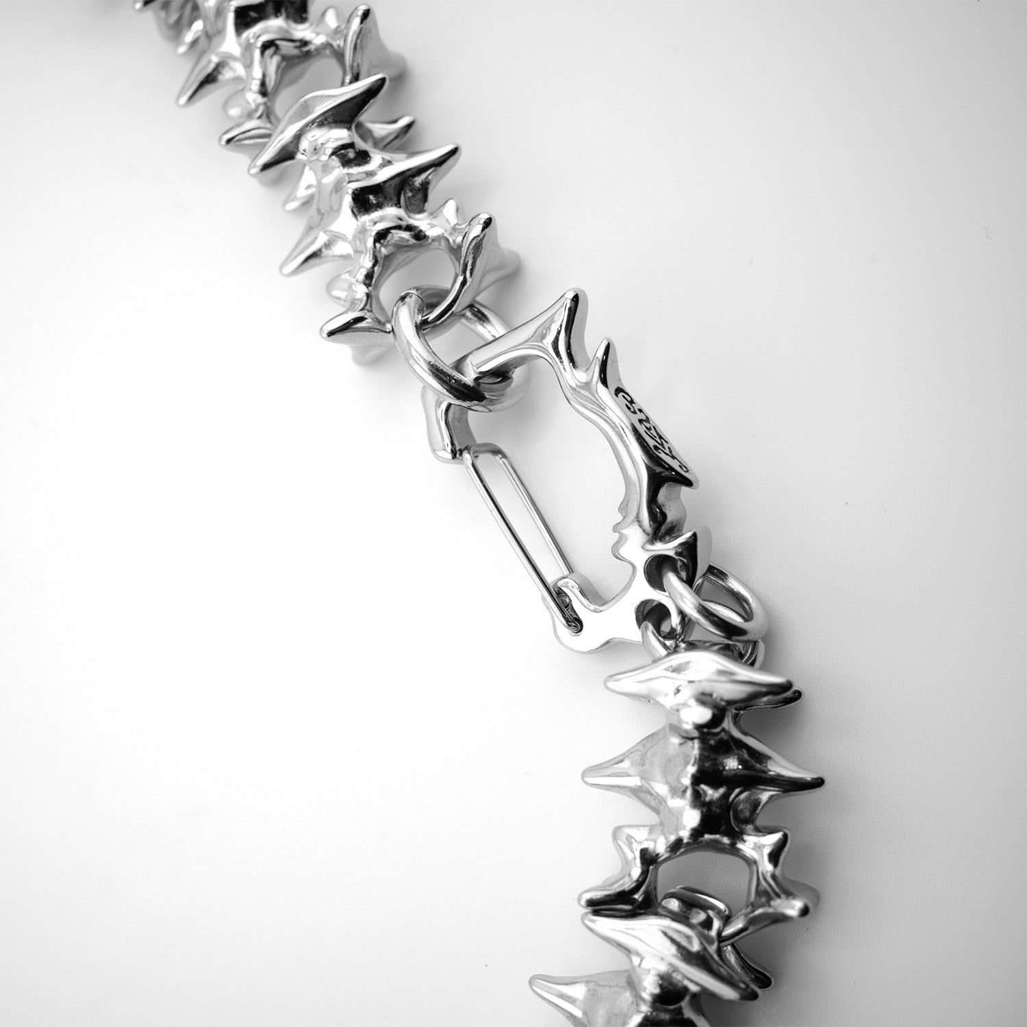 Spinal Link Necklace Necklaces Personal Fears Personal Fears Spinal Link Necklace | Stainless Steel | Spikey Chain Silver