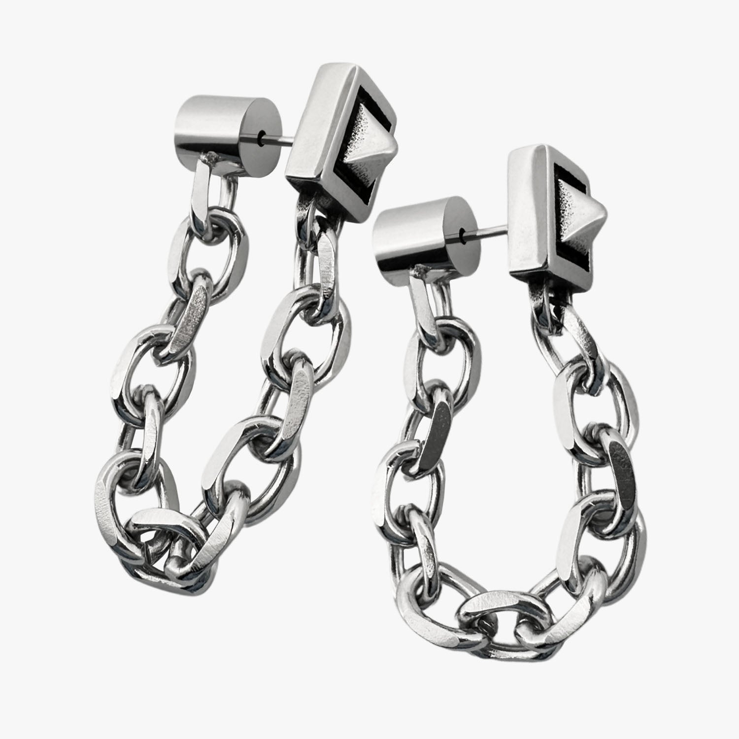 Studd Chain Earring earring Personal Fears Personal Fears Studd Chain Earring - Spike Chain Earrings - Punk Jewelry