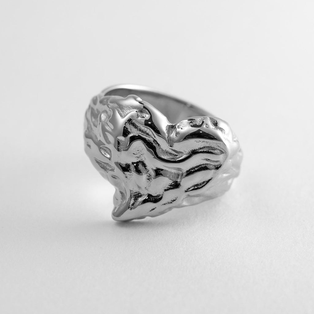 Molten Heart Ring Rings Personal Fears Personal Fears Molten Heart Ring - Unisex Promise Ring - Alternative Jewelry