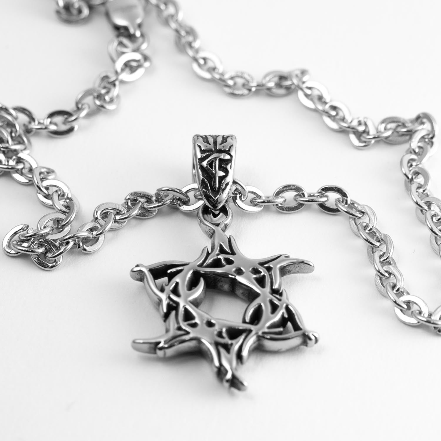Tribal Star of David Pendant Necklaces Personal Fears Personal Fears Tribal Star of David Pendant - Tattoo Style Jewelry - Stainless Steel