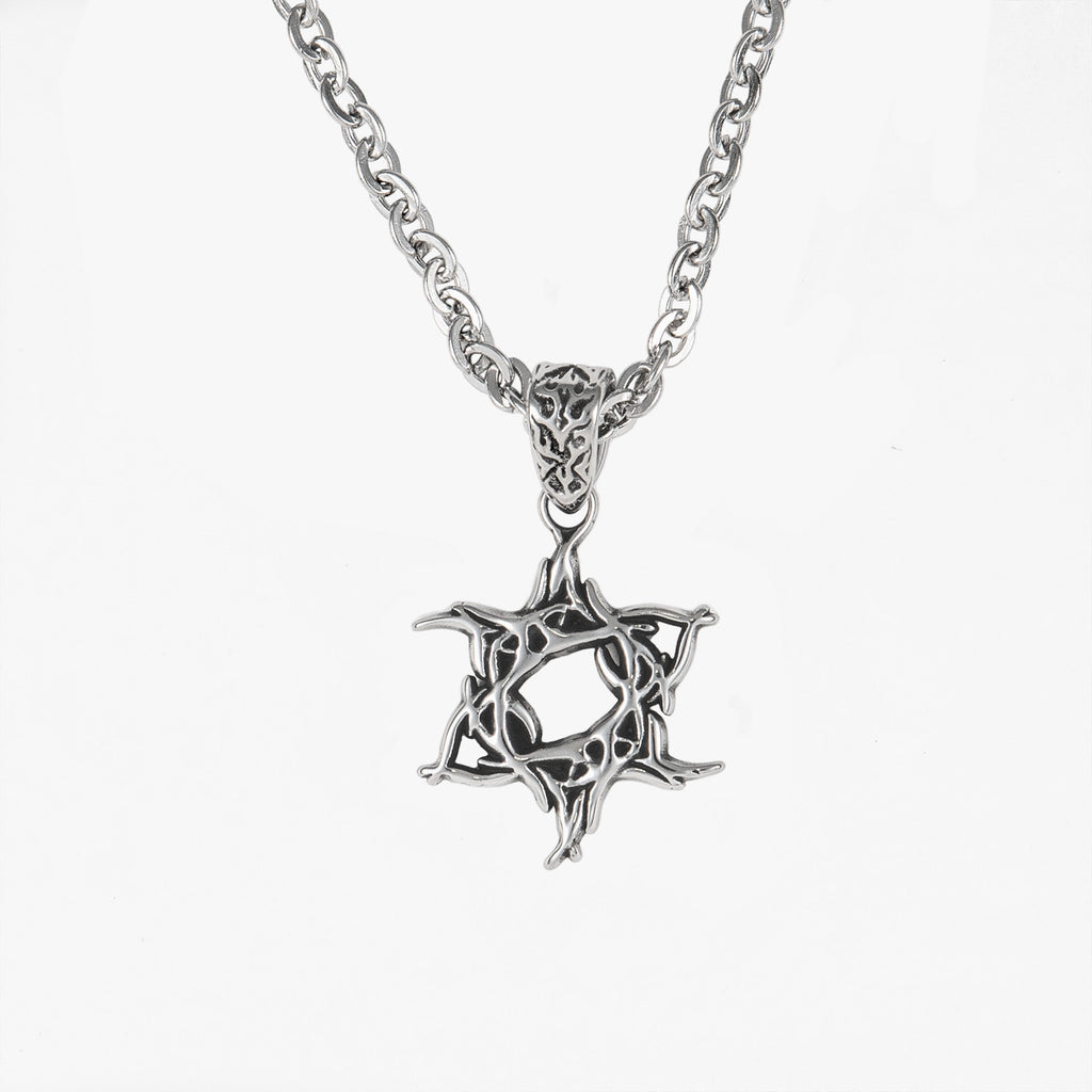Tribal Star of David Pendant Necklaces Personal Fears Personal Fears Tribal Star of David Pendant - Tattoo Style Jewelry - Stainless Steel
