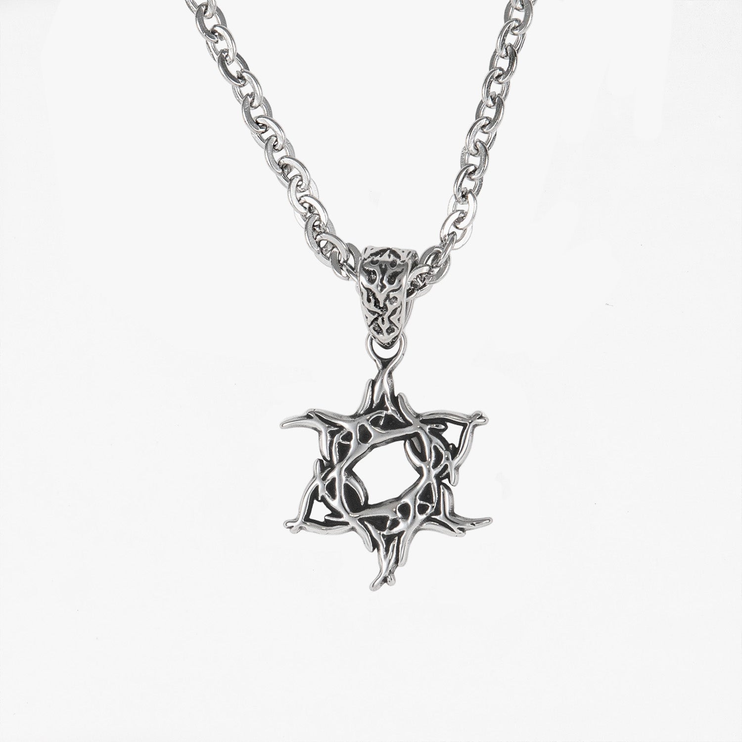Tribal Star of David Pendant Necklaces Personal Fears Personal Fears Tribal Star of David Pendant - Tattoo Style Jewelry - Stainless Steel