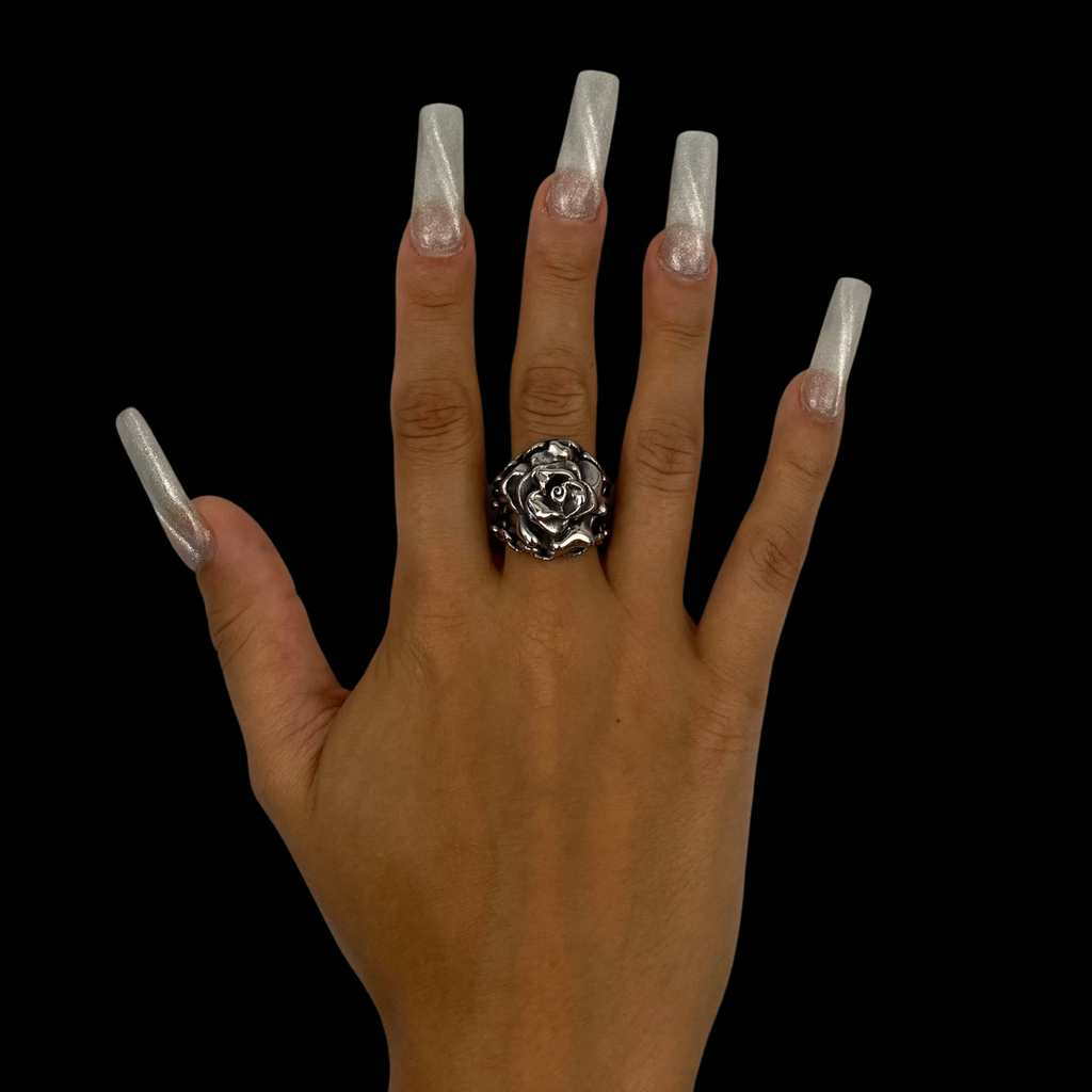 Rose in Chains Ring - Stainless Steel Rings Personal Fears Personal Fears Rose in Chains Ring | Stainless Steel Flower | Gothic Jewelry