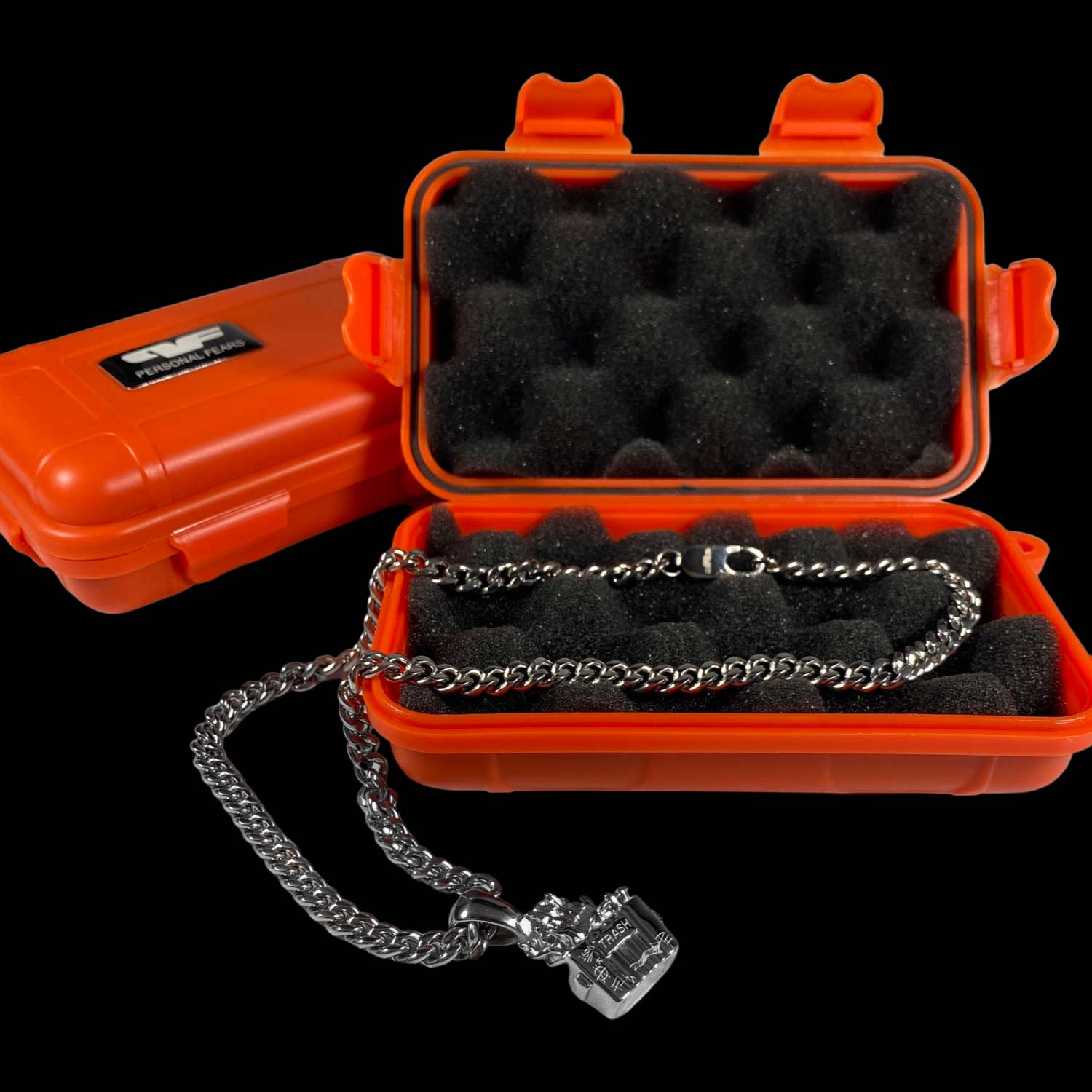 Dumpster Fire Pendant - Stainless Steel Necklaces Personal Fears Personal Fears Dumpster Fire Pendant | Graffiti Jewelry | Silver Pendant