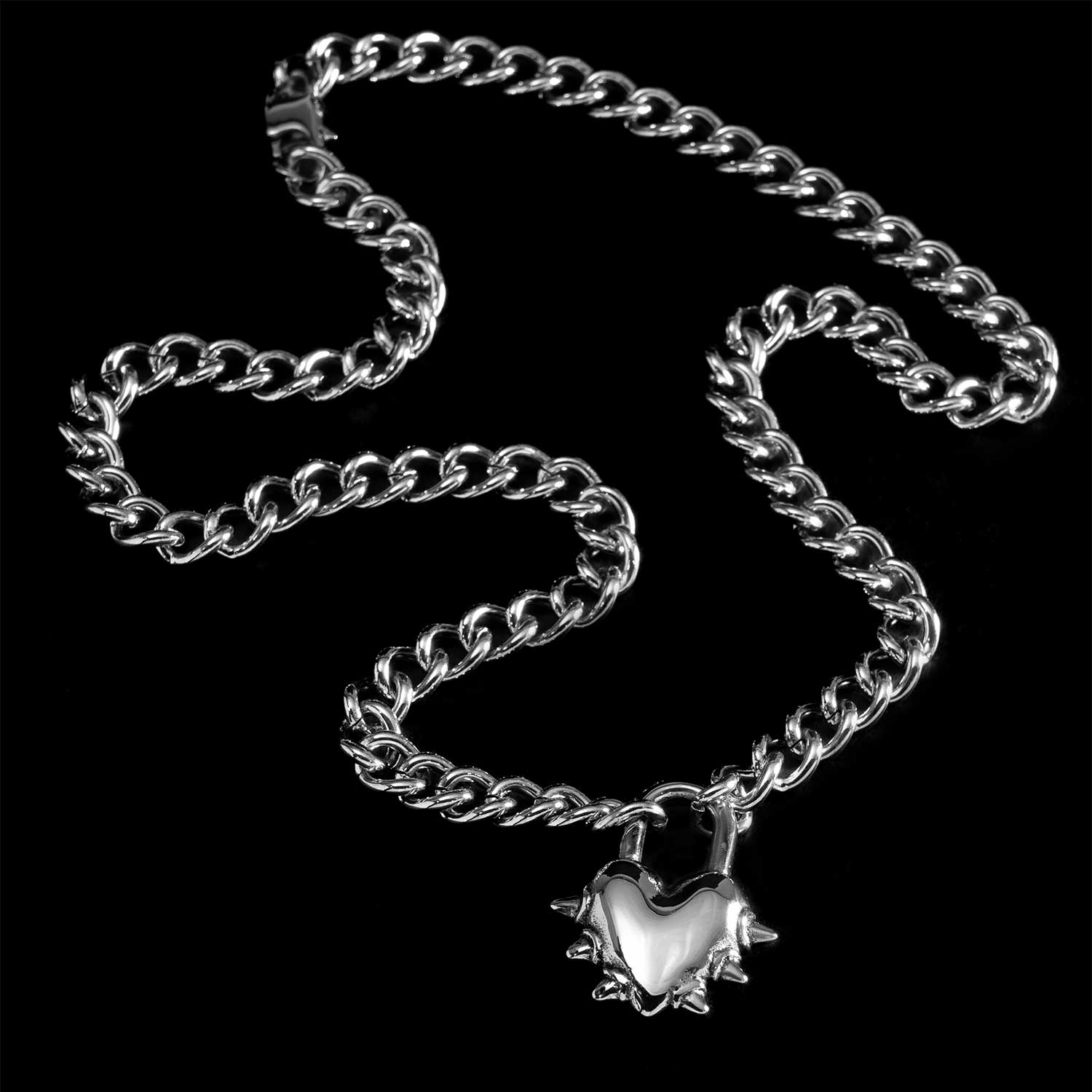 Vicious Heart Chain Necklaces Personal Fears Personal Fears Vicious Heart Chain | Heart Lock Necklace | Goth Jewelry | Punk Jewelry