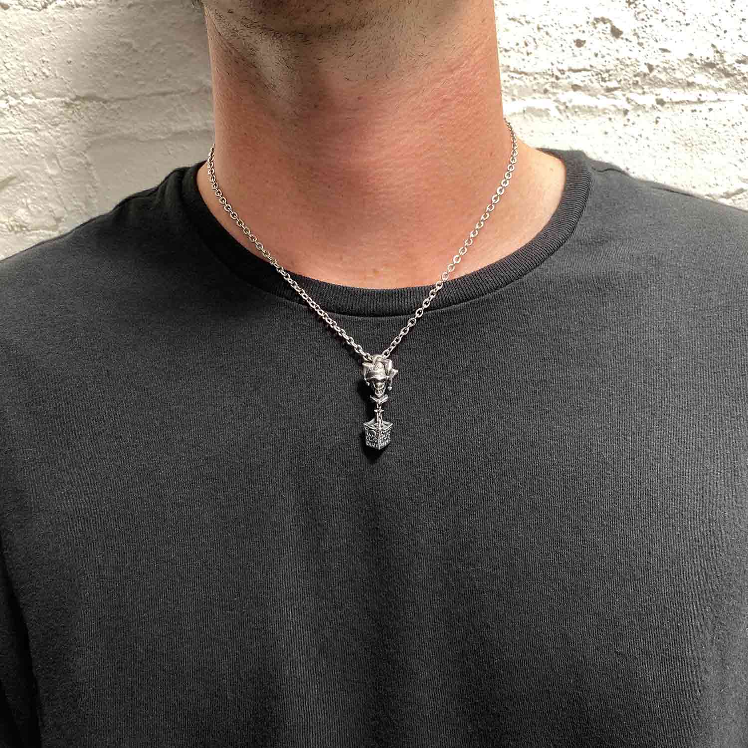 Jack In The Box Pendant - Stainless Steel Necklaces Personal Fears Personal Fears Jack In The Box Pendant | Clown Necklace | Goth Jewelry