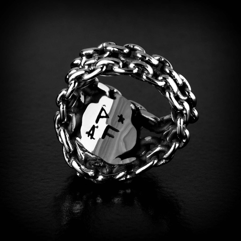Rose in Chains Ring - Stainless Steel Rings Personal Fears Personal Fears Rose in Chains Ring | Stainless Steel Flower | Gothic Jewelry