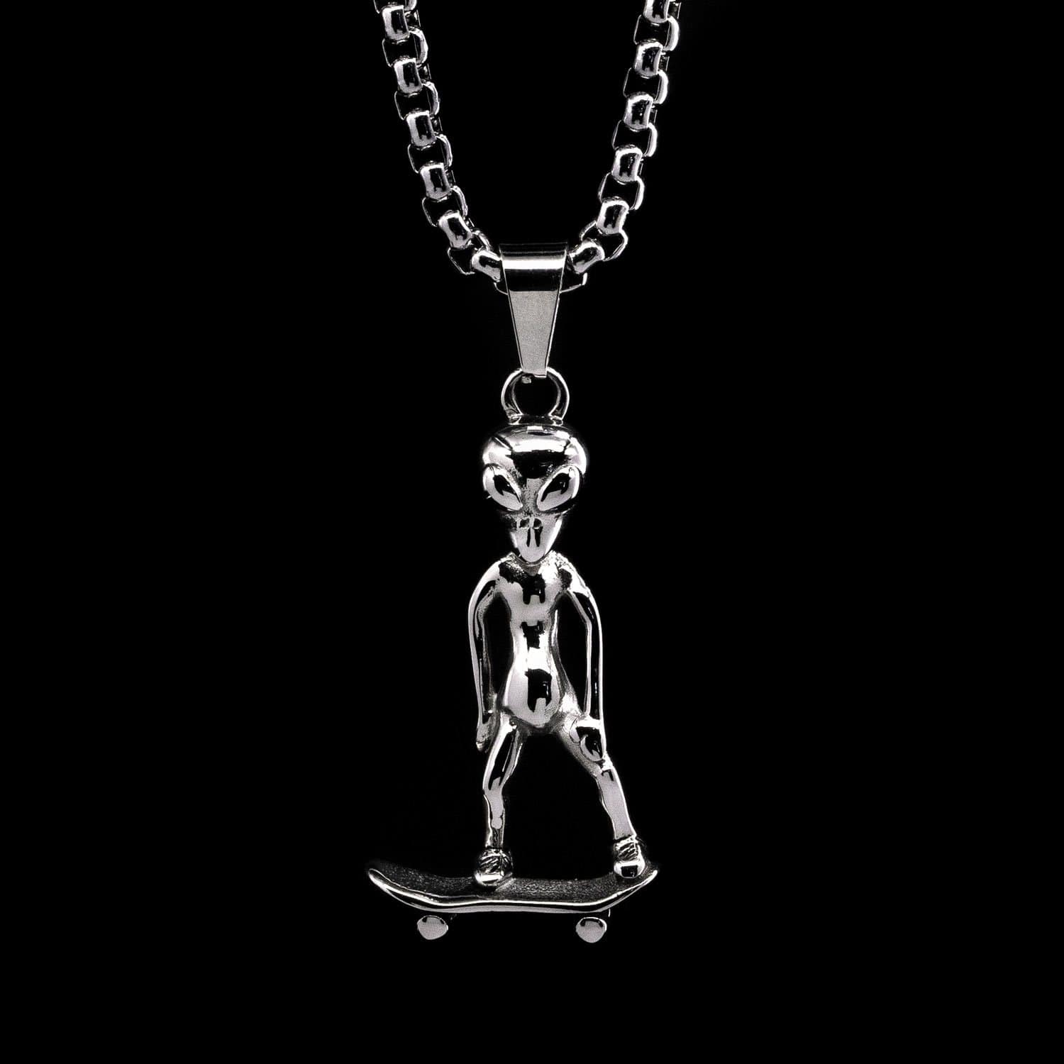 Alien Sk8r Pendant Chain Necklaces Personal Fears Personal Fears Alien Skater Chain | Skateboard Necklace | Personal Fears